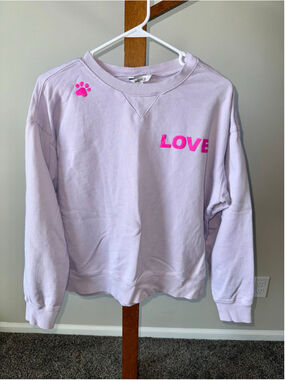 Wildfox Dogs Love Me Sweatshirt Lavender/Pink Size Medium
